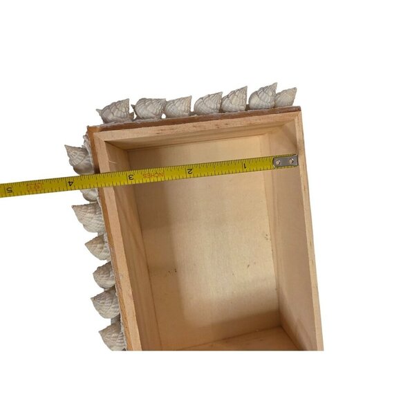 Handmade Wooden Box With Seashells & Sea Urchins Decorative Lid - Picture 2 of 14